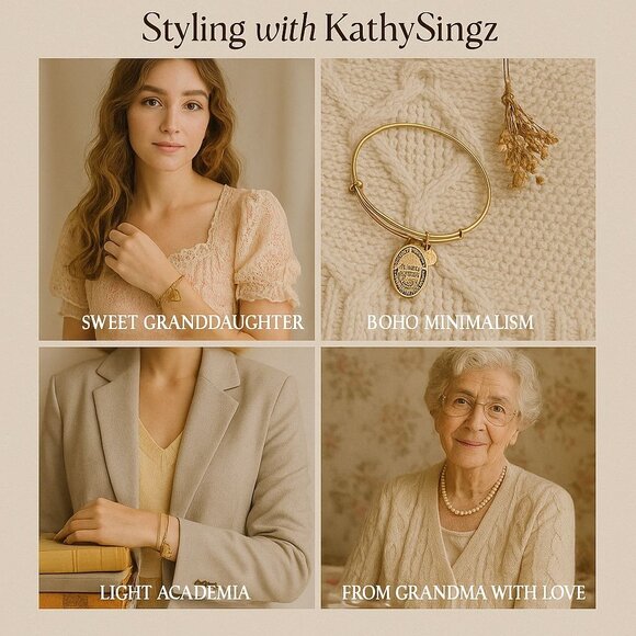 Alex and Ani Granddaughter Charm Bangle Gold Tone 2016 Keepsake Bracelet - Picture 5 of 12